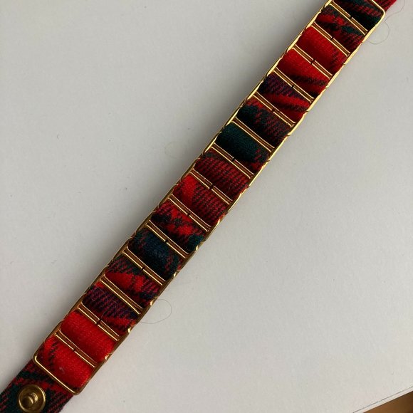 Wool tartan and metal Banana Republic bracelet - Picture 4 of 4